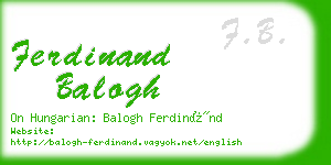 ferdinand balogh business card